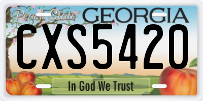 GA license plate CXS5420