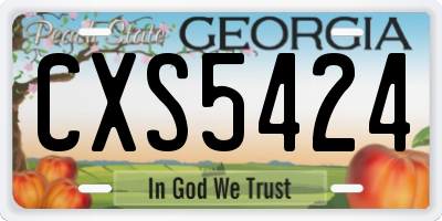 GA license plate CXS5424