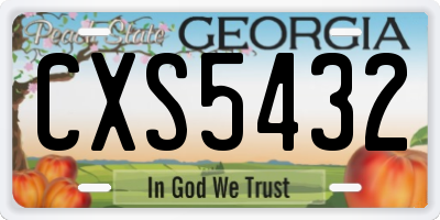GA license plate CXS5432