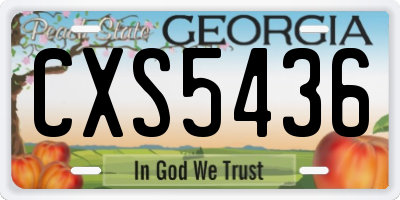 GA license plate CXS5436