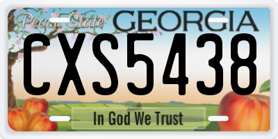 GA license plate CXS5438