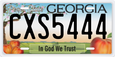 GA license plate CXS5444