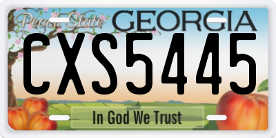 GA license plate CXS5445