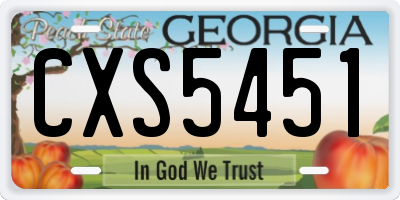 GA license plate CXS5451