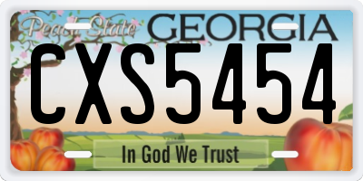 GA license plate CXS5454