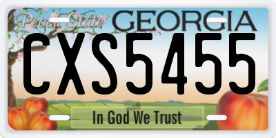 GA license plate CXS5455