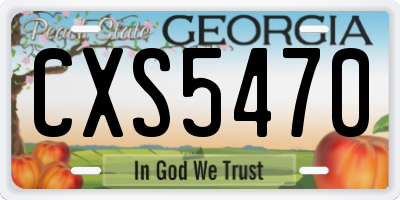 GA license plate CXS5470