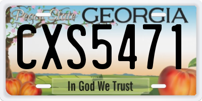 GA license plate CXS5471
