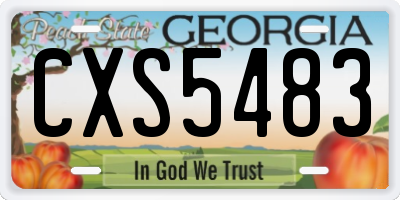 GA license plate CXS5483