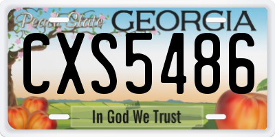 GA license plate CXS5486