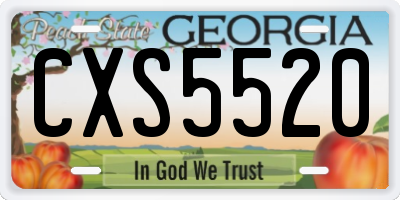 GA license plate CXS5520