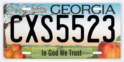 GA license plate CXS5523
