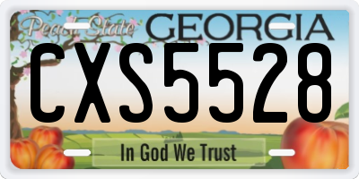 GA license plate CXS5528