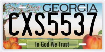 GA license plate CXS5537