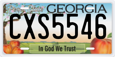 GA license plate CXS5546