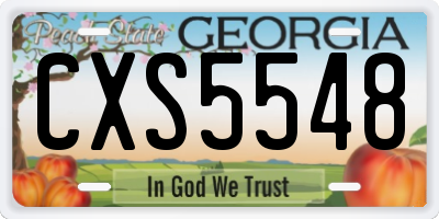 GA license plate CXS5548