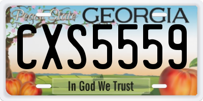 GA license plate CXS5559