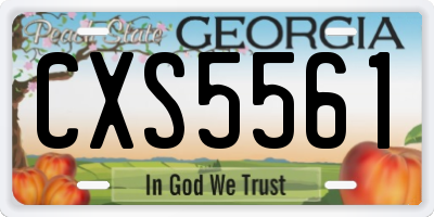GA license plate CXS5561