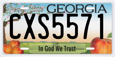 GA license plate CXS5571