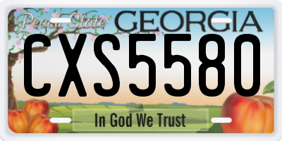 GA license plate CXS5580