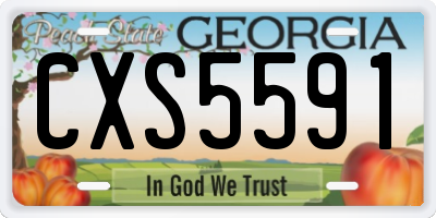 GA license plate CXS5591