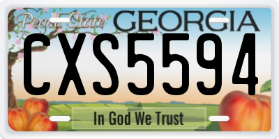 GA license plate CXS5594