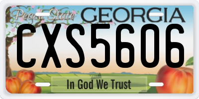 GA license plate CXS5606