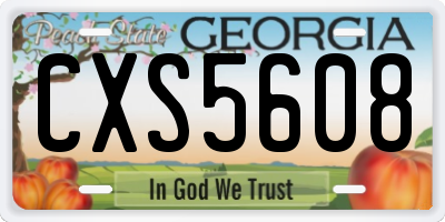 GA license plate CXS5608