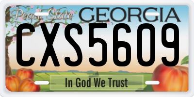 GA license plate CXS5609