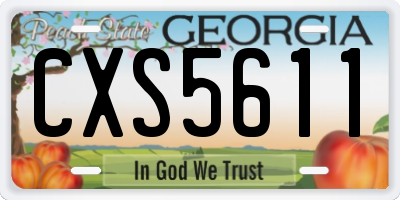 GA license plate CXS5611