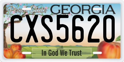 GA license plate CXS5620