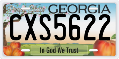GA license plate CXS5622