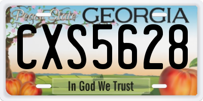 GA license plate CXS5628