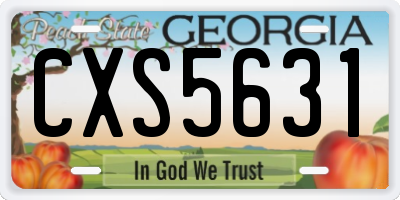 GA license plate CXS5631