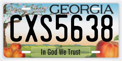 GA license plate CXS5638
