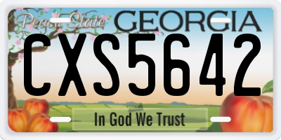 GA license plate CXS5642