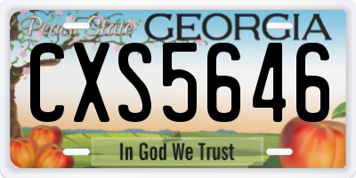 GA license plate CXS5646