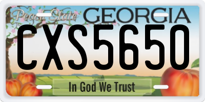 GA license plate CXS5650