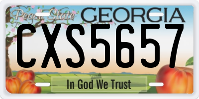 GA license plate CXS5657