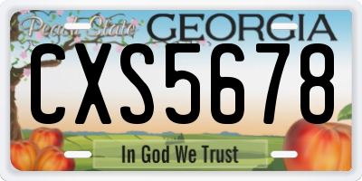 GA license plate CXS5678