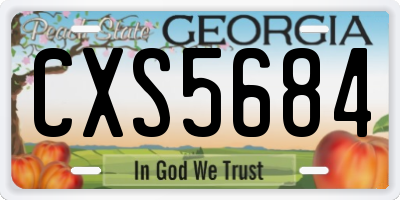 GA license plate CXS5684