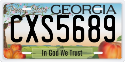 GA license plate CXS5689