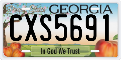 GA license plate CXS5691