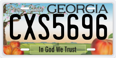 GA license plate CXS5696