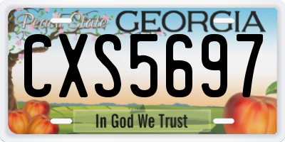 GA license plate CXS5697