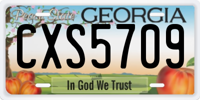 GA license plate CXS5709