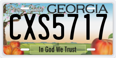 GA license plate CXS5717