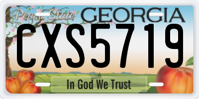 GA license plate CXS5719