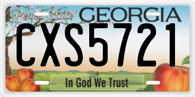GA license plate CXS5721
