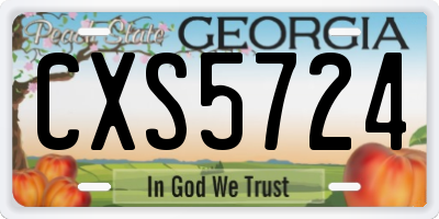 GA license plate CXS5724
